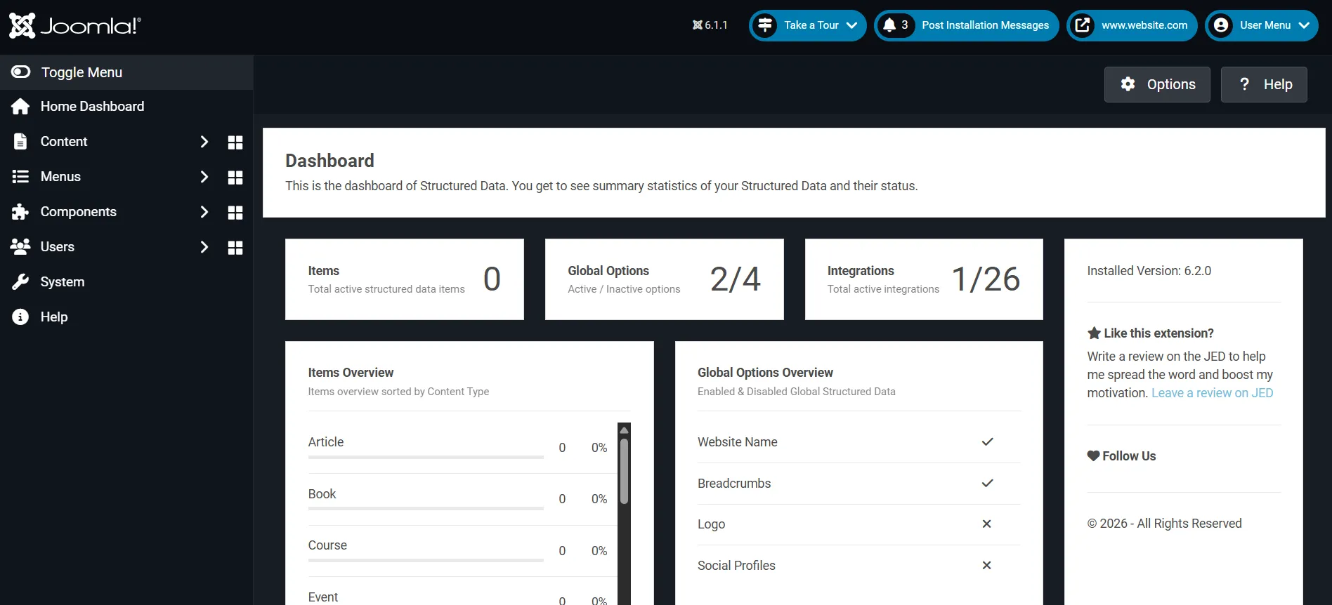 structured data joomla